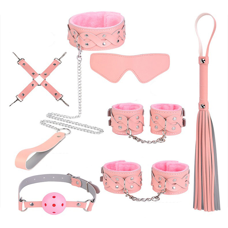 Sex toys SM props macaron plush suit bondage training teasing handcuffs collar adult sex toys