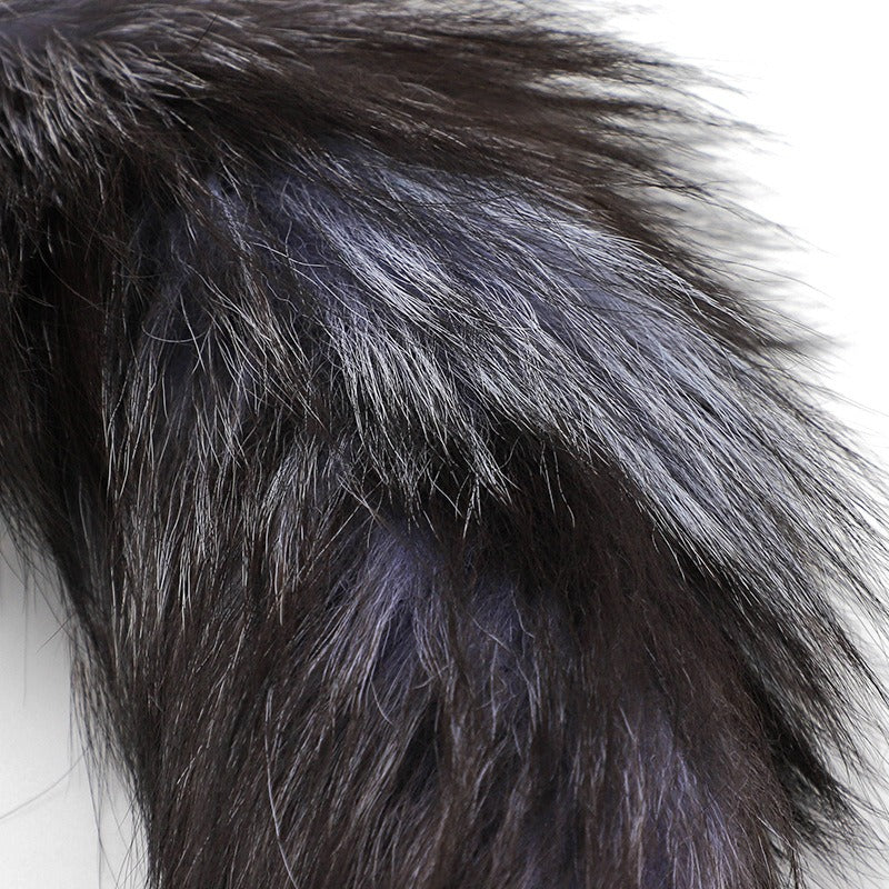 Anal development sm props real fur fox tail anal plug anal expansion masturbation toy metal anal plug adult products
