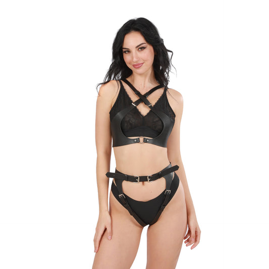 Sex toys European and American nightclubs and bars adult performances sexy lingerie sexy leather clothes pu leather bondage clothes custom