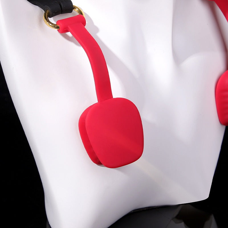 SM sex toys four-piece set genuine leather traction collar bell nipple clamp silicone mouth plug alternative sex toys