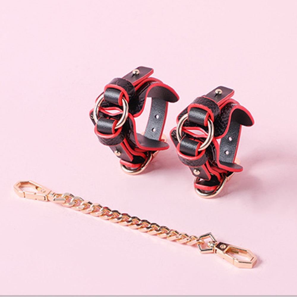 High-end SM props genuine leather 8-piece set with box, binding handcuffs, traction collar, punishment training whip, adult products