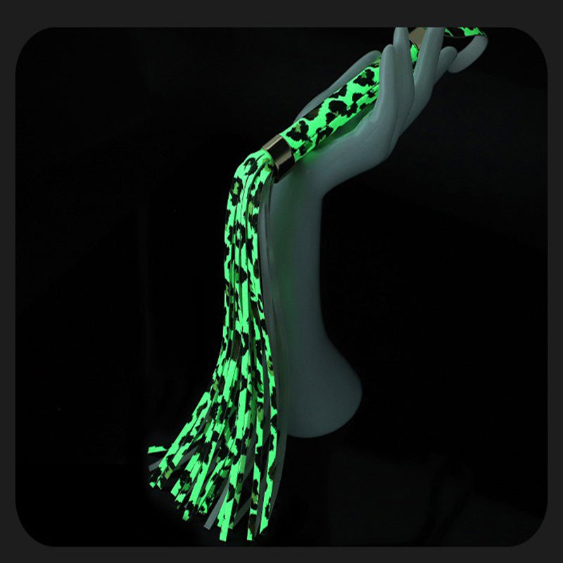 Luminous SM props leopard print seven-piece set fun collar traction restraint handcuffs and leg cuffs sp punishment adult products