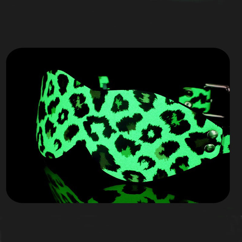 Luminous SM props leopard print seven-piece set fun collar traction restraint handcuffs and leg cuffs sp punishment adult products