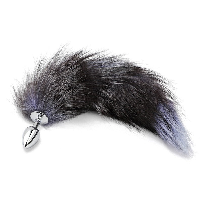 Anal development sm props real fur fox tail anal plug anal expansion masturbation toy metal anal plug adult products